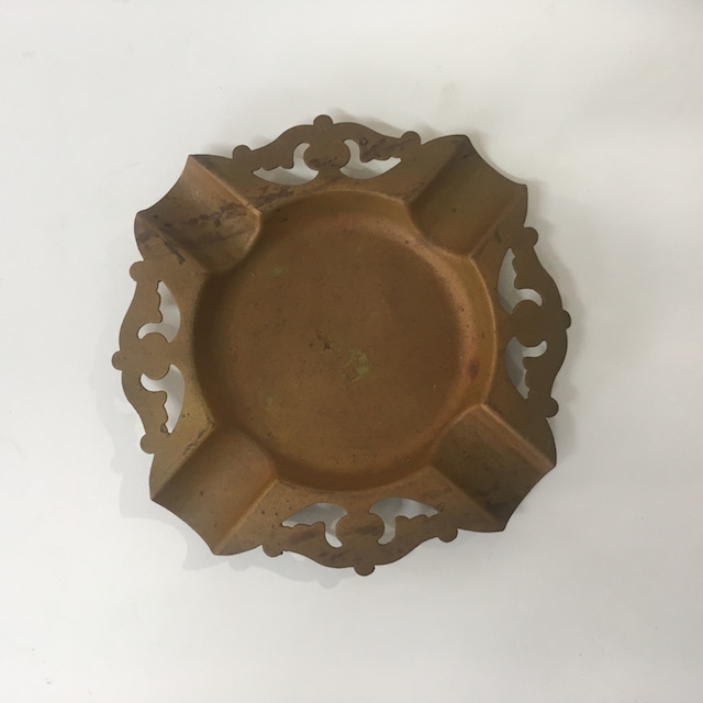 ASHTRAY, Brass w Cut Out